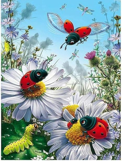Amazon Co Jp てんとう虫と花の絵 マルチカラーエンターテインメント玩具装飾画ジグソーパズルセット1000個減圧 教育玩具 ホーム キッチン