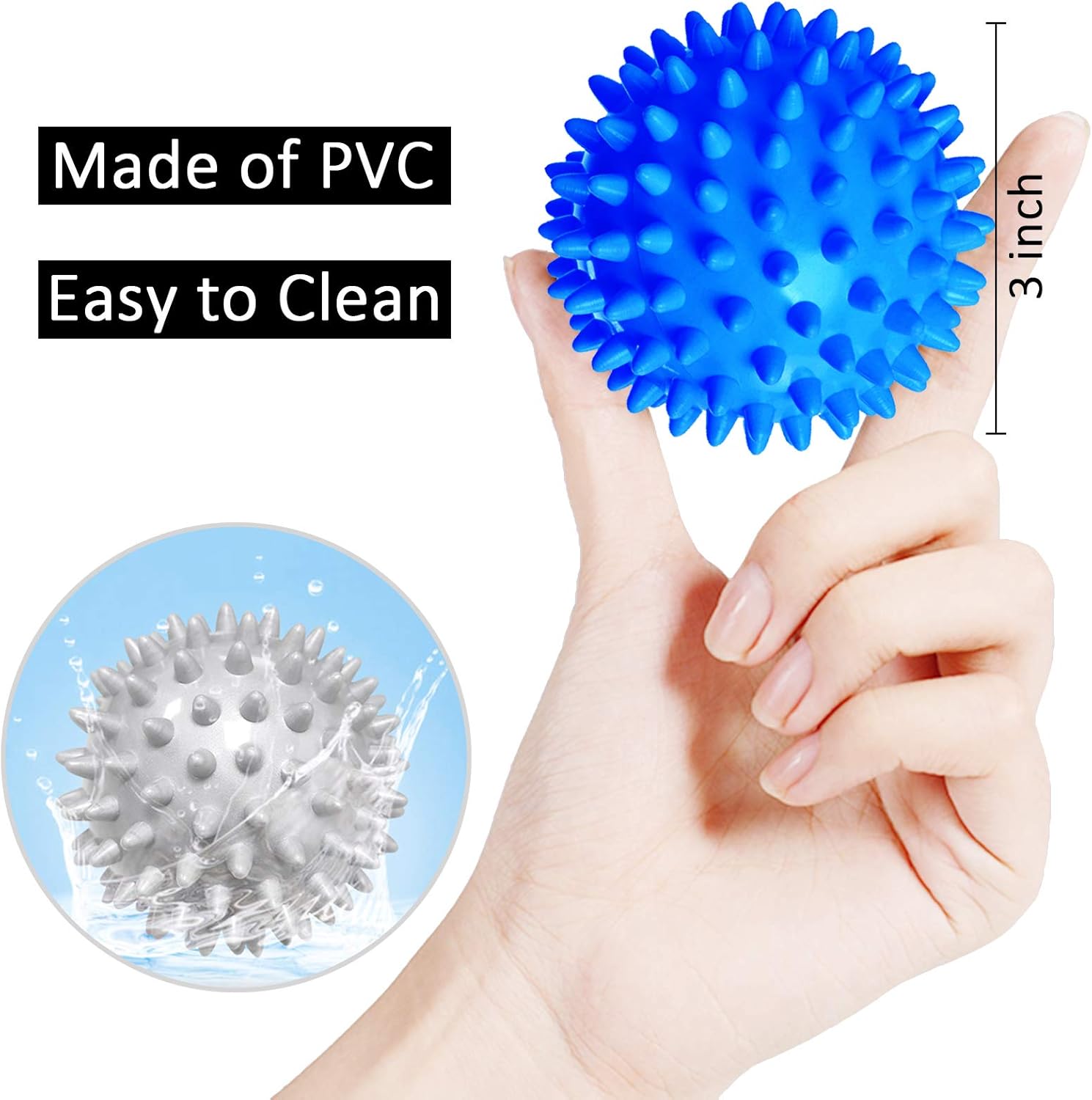 Anvin Spiky Massage Balls Pack of 3 Muscle Roller Lacrosse Balls for Plantar Fasciitis Back Shoulder Pain Relief Foot Muscles - Image 3