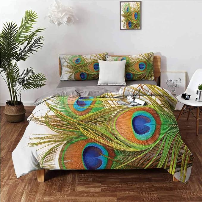 Anyangeight Peacock Bedspread Coverlet Set Bedding Sets 3