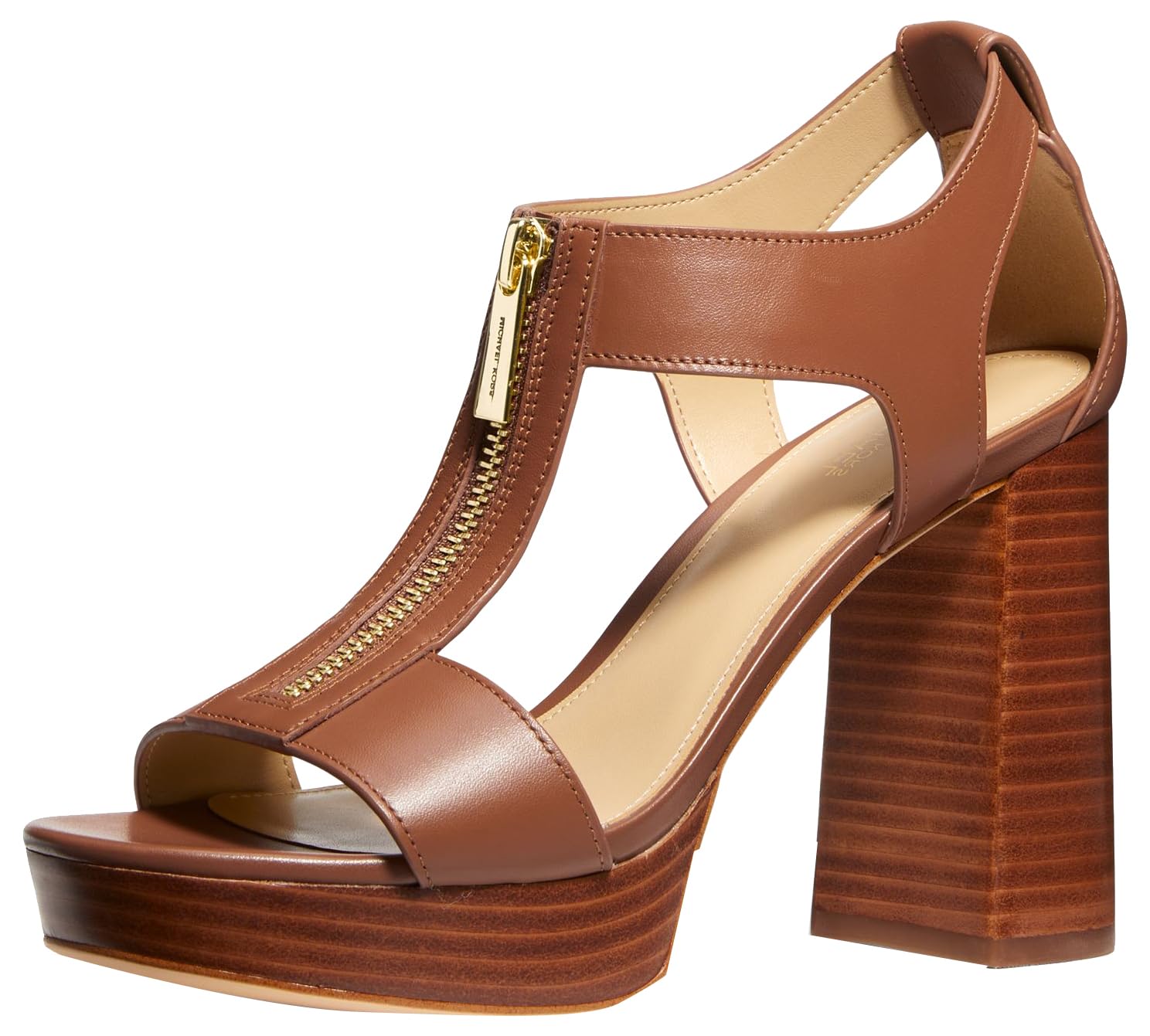 Michael Kors Women’s Berkley Mid Sandal, Luggage, 9.5