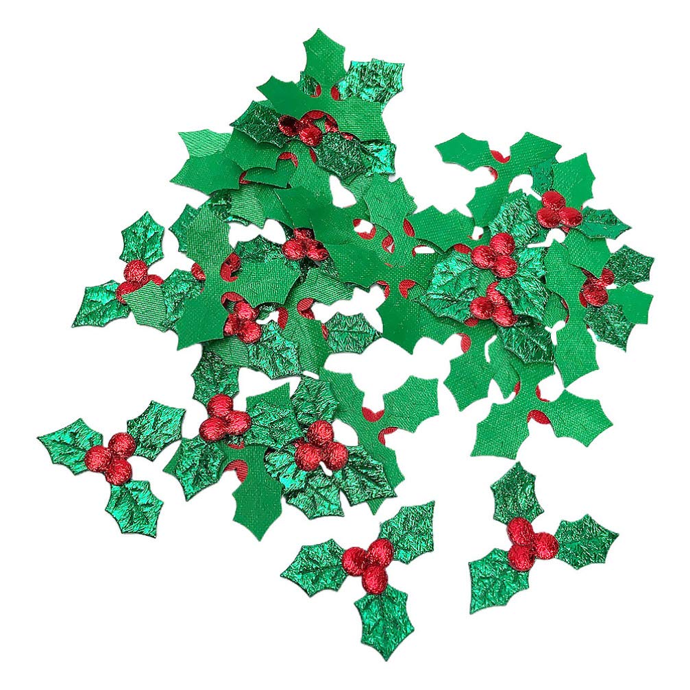Amosfun 100pcs Artificial Holly Berries with Leaves for Christmas Wreath Arrangement DIY Craft for Christmas Ornament