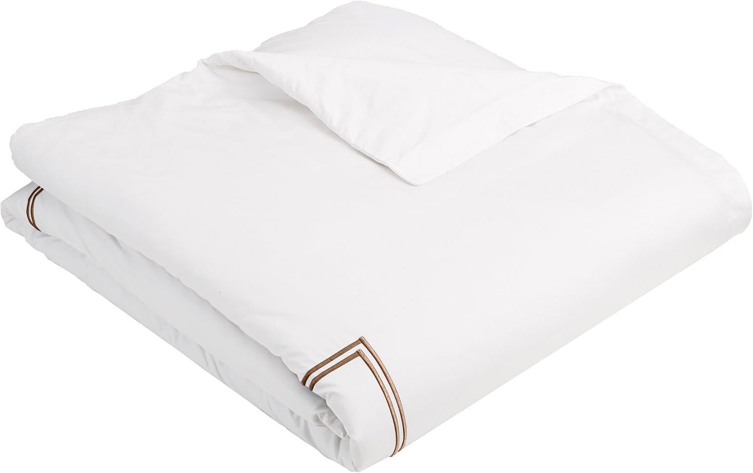  Brand – Pinzon 400 Thread Count Egyptian Cotton Sateen Hotel Stitch Duvet Cover - Full or Queen, Taupe: Home & Kitchen