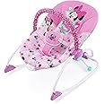 Bright Starts Disney Baby Infant to Toddler Rocker with Soothing Vibrations, Minnie Mouse Stars & Smiles, Ages Newborn +