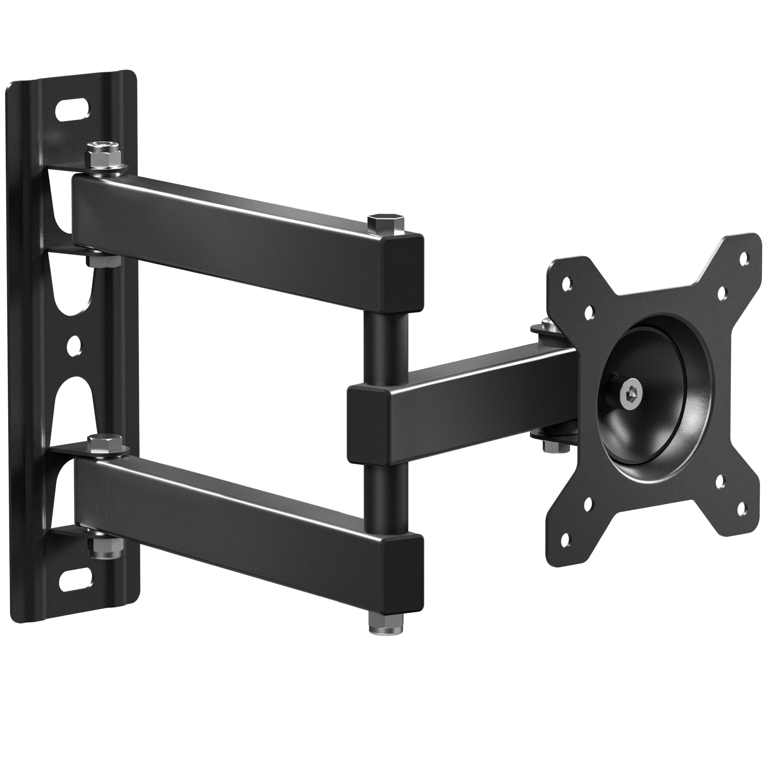Full Motion TV Wall Mount for 10-32 Inch Screens, Tilt and Swivel TV Wall Bracket Weight up to 15 kg - PC Monitor Wall Mount VESA 75x75 & 100x100 /Extendable TV Wall Bracket with Arm STE311-B Black