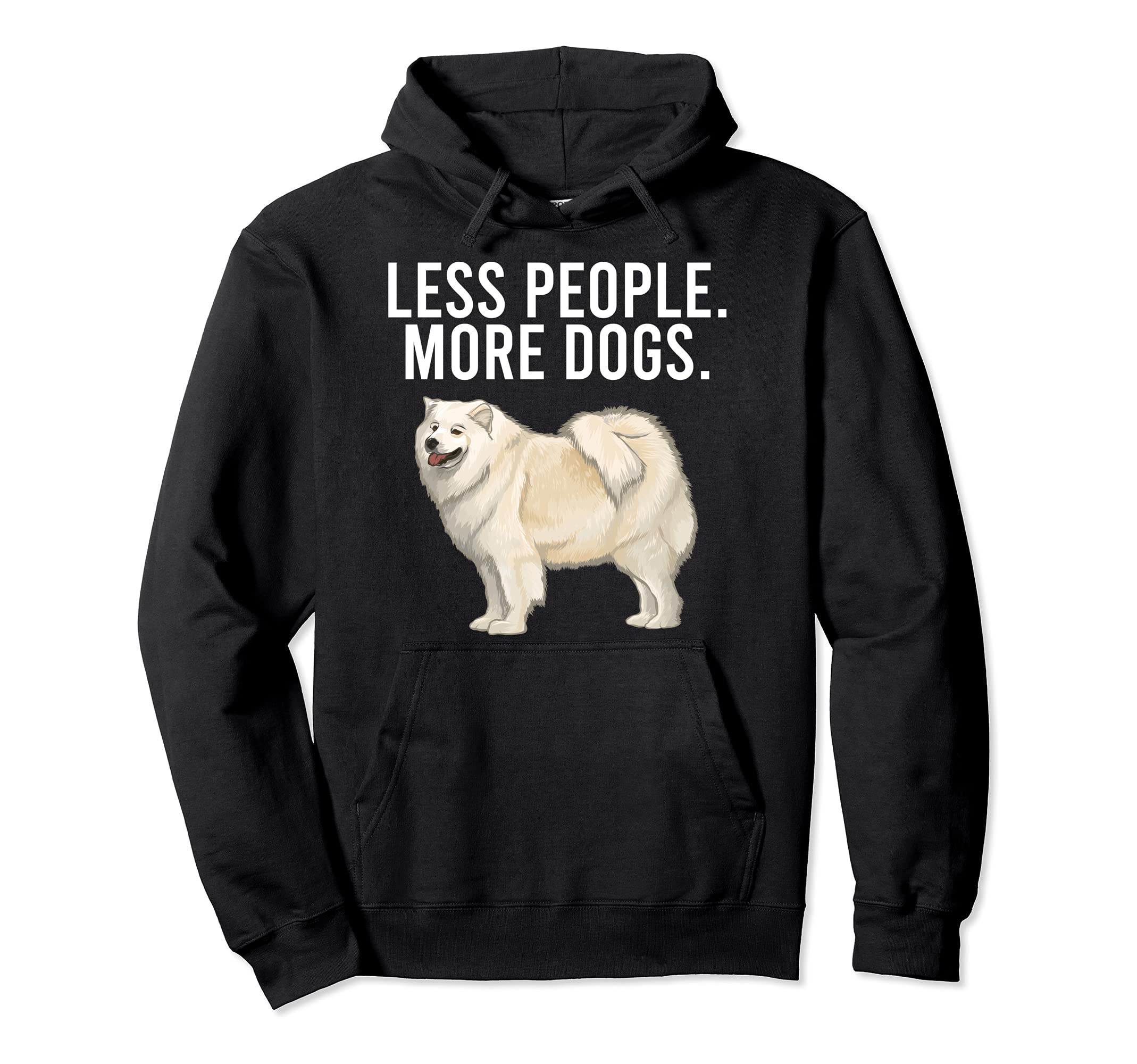 Less People More Dogs Samoyed Funny Introvert Pullover Hoodie