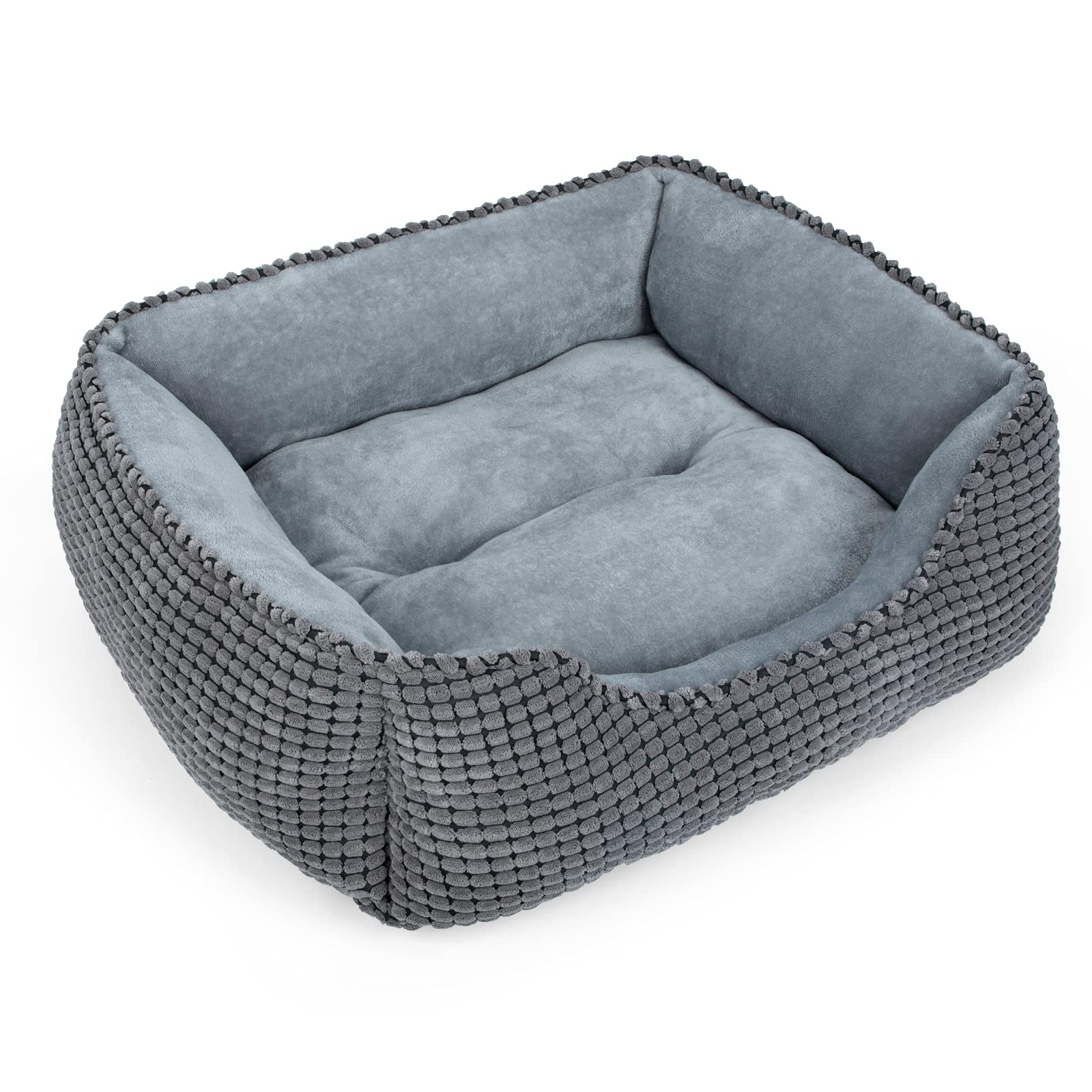 Photo 1 of MIXJOY Dog Beds for Medium Dogs Washable, Rectangle Pet Bed Medium Size Dog, Orthopedic Sleeping Pet Sofa Bed, Soft Calming Cat Beds for Indoor Cats, Anti-Slip Bottom with Multiple Size (25'', Grey)