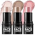 FOCALLURE 3 Pcs Cream Contour Sticks,Shades with Highlighter & Bronzer & Blush,Non-greasy Long-wear Face Contouring Pen,Easy to Sculpt the Face and Create a Lightweight Finishing Makeup,FAIR