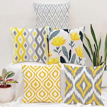 Yellow cushion covers Clearance