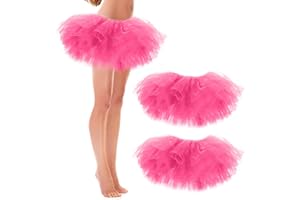 ILHSTY 3 Pack Women Teens Adult Tutu Skirt, 5 Layers Puffy Classic Tulle Tutus Skirts for Women Ballet Run Party Halloween Costume