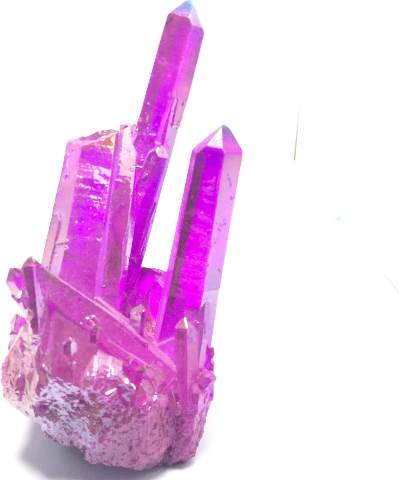 Enshang Natural Rock Quartz Crystal Cluster Titanium Coated Crystal Mineral Specimen Home Decoration Healing Gemstone