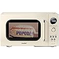 COMFEE Retro Ovens, Small 9 Preset Programs, 0.9 cu.ft Countertop Compact Microwaves with Multi-Stage Cooking, Mute Function, LED Digital, Apricot/900W, CMO-MMP02AA(at), Apricot