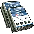 Poly Tarps Waterproof: Green Tarpaulin 6Mil Thicken 4x4 Ft 2Packs- Anti-UV Waterproof Tarp Cover with Grommets Multipurpose for Boat Pool Roof Outdoor