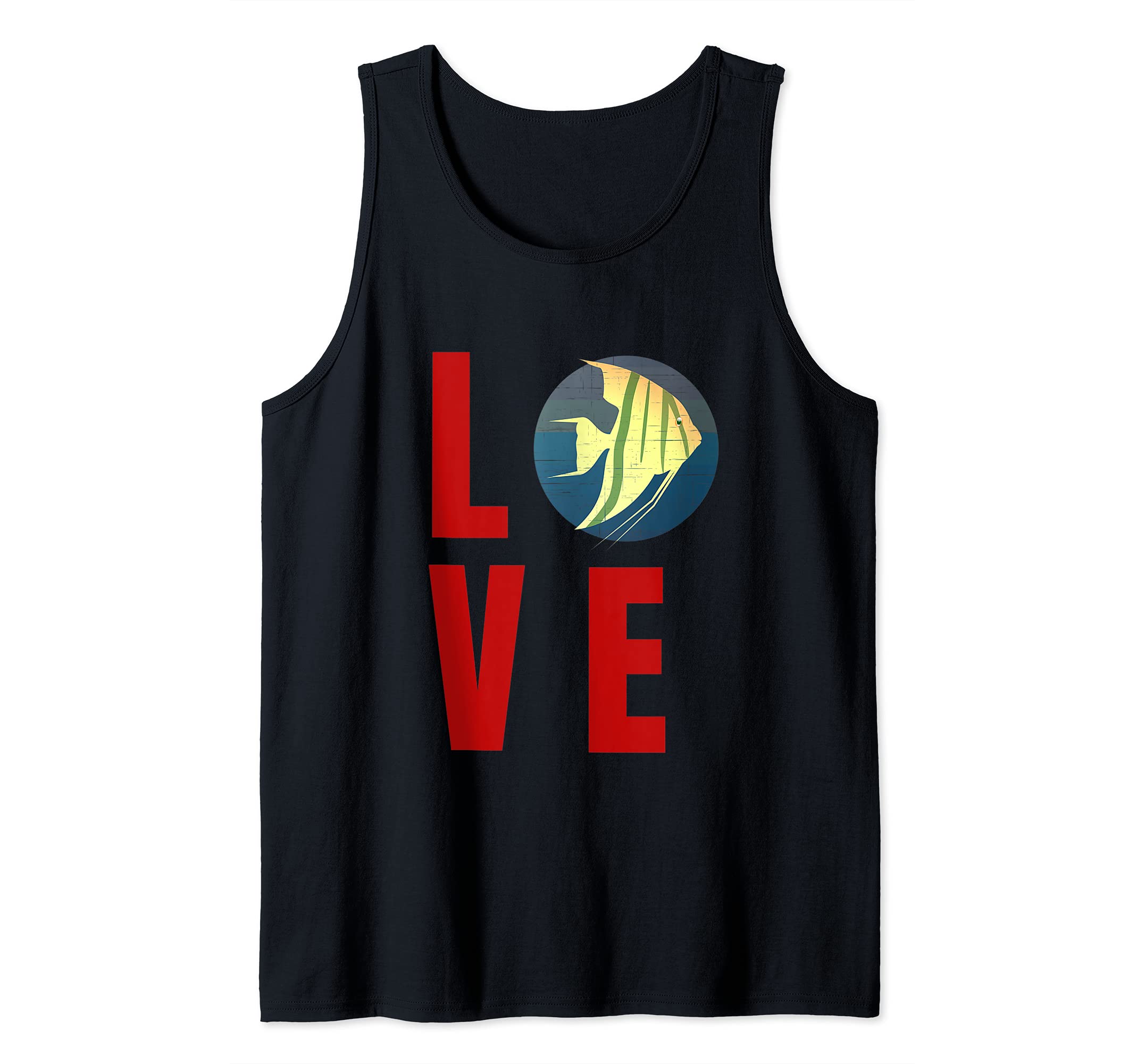 I Love Angelfish Pterophyllum Angel Fish Cichlidae Tank Top
