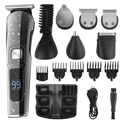 Ufree Beard Trimmer for Men Cordless Mustache Trimmer Mens Grooming Kit Body Hair Trimmer for Men Waterproof Mens Trimmer Cordless USB Rechargeable 6 in 1 Groomer