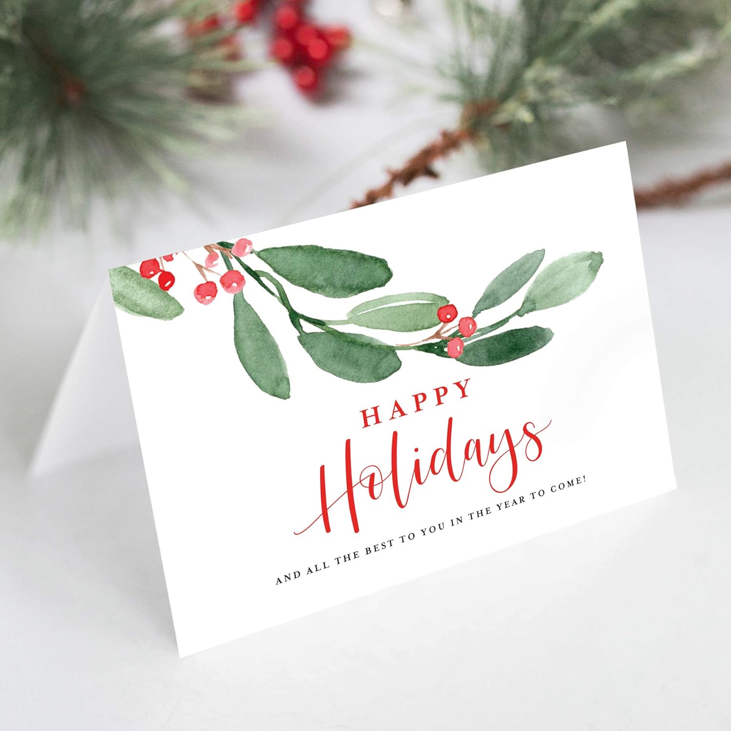 Bliss Collections Happy Holidays Folded Christmas Greeting
