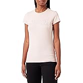 Armani Exchange Womens Slim Fit Stretch Cotton Embellished Logo Fitted Tee