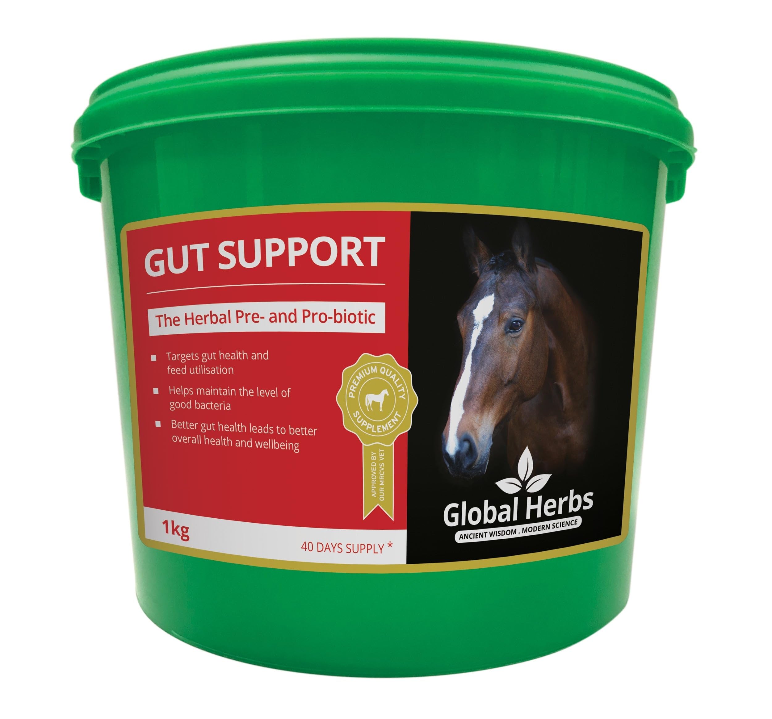 Global Herbs Gut Support Equine Daily Digestive Comfort Powder 1kg