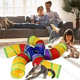 Bemodst Rainbow Cat Tunnel 5-Way Play Tent Interactive Maze Collapsible view 3