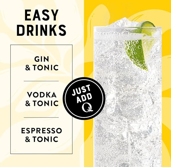 Q TONIC WATER WITH REAL QUININE & ORGANIC AGAVE – IDEAL FOR COCKTAILS & MOCKTAILS – MADE WITH REAL INGREDIENTS, PERFECTLY CARBONATED & LESS SWEET – 45 CALORIES PER CAN – 7.5 FL OZ (PACK OF 24)