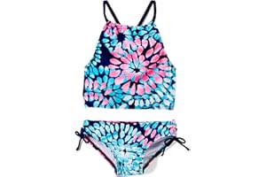Kanu Surf Girls Daisy UPF 50 Beach Sport Halter Tankini 2-Piece Swimsuit