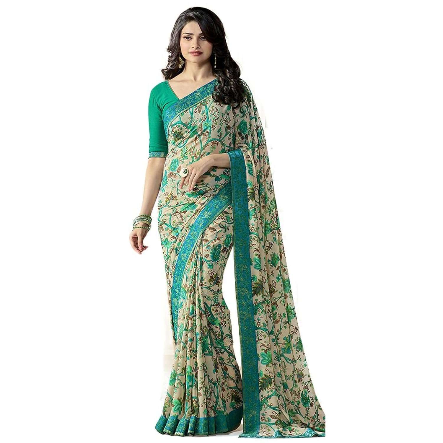 crazy women's multi-coloured georgette sarees with blouse piece