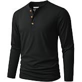 MAGNIVIT Mens Henley Shirt Long Sleeve T Shirt Casual Basic UV Work Shirt | Lightweight,Classic,Moisture Wicking,3-Button,Outdoor,Business,Stretch