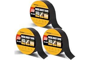CEWOR Butyl Tape for Decking, 3 Pack 2" x 50' Deck Joist Tape Roof Tape, Waterproof Butyl Tape for Long-Lasting Protection