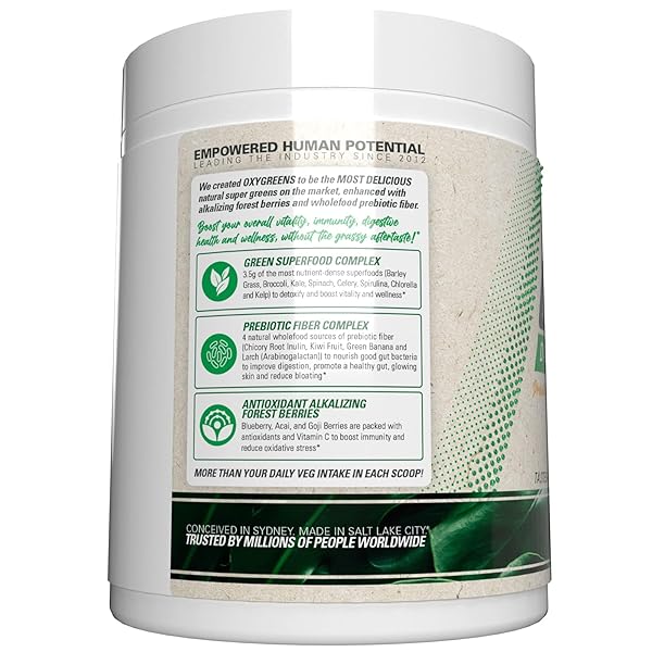 EHP LABS OXYGREENS SUPER GREENS POWDER – SPIRULINA & CHLORELLA SUPERFOOD, GREEN JUICE POWDER & GREENS SUPPLEMENTS WITH PREBIOTIC FIBRE, ANTIOXIDANTS & IMMUNITY SUPPORT, 30 SERVES (PINEAPPLE)