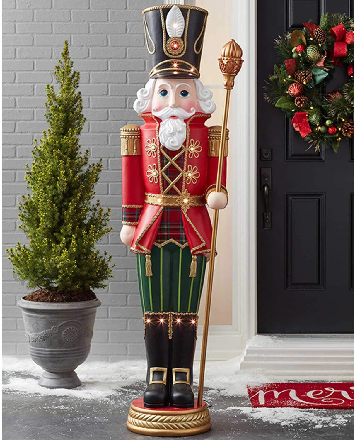 EVAXO PreLit 6' Grand Nutcracker with 15 LED Lights S