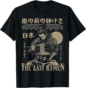 Samurai Warrior "The Last Ramen" Japanese Ukiyo-e Streetwear T-Shirt