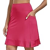 MoFiz Women's 20" Knee Length Golf Skorts Summer Athletic Tennis Skirts Casual Active Sports Workout Skirt with 4 Pockets