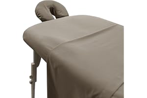 LONDON LINENS Soft Microfiber 3-Piece Massage Table Sheets - Super Lightweight, Stain and Wrinkle Resistant - Includes Table Cover, Fitted Sheet, and Face Rest Cover (walnut)