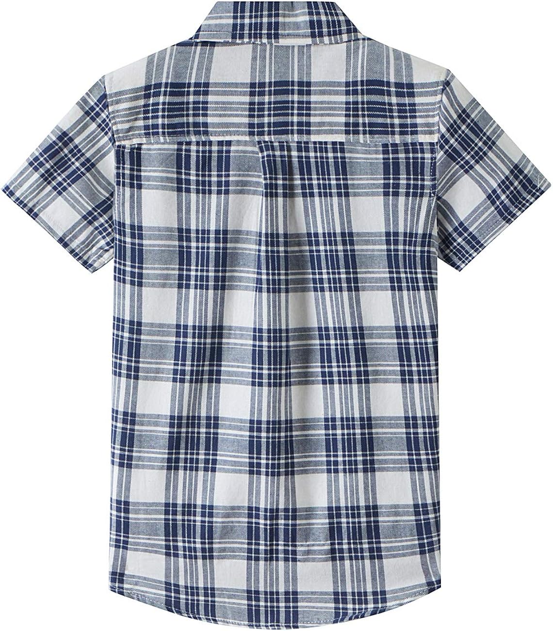 Spring&Gege Boys' Casual Short Sleeve Button Down Shirts Cotton Plaid: Clothing