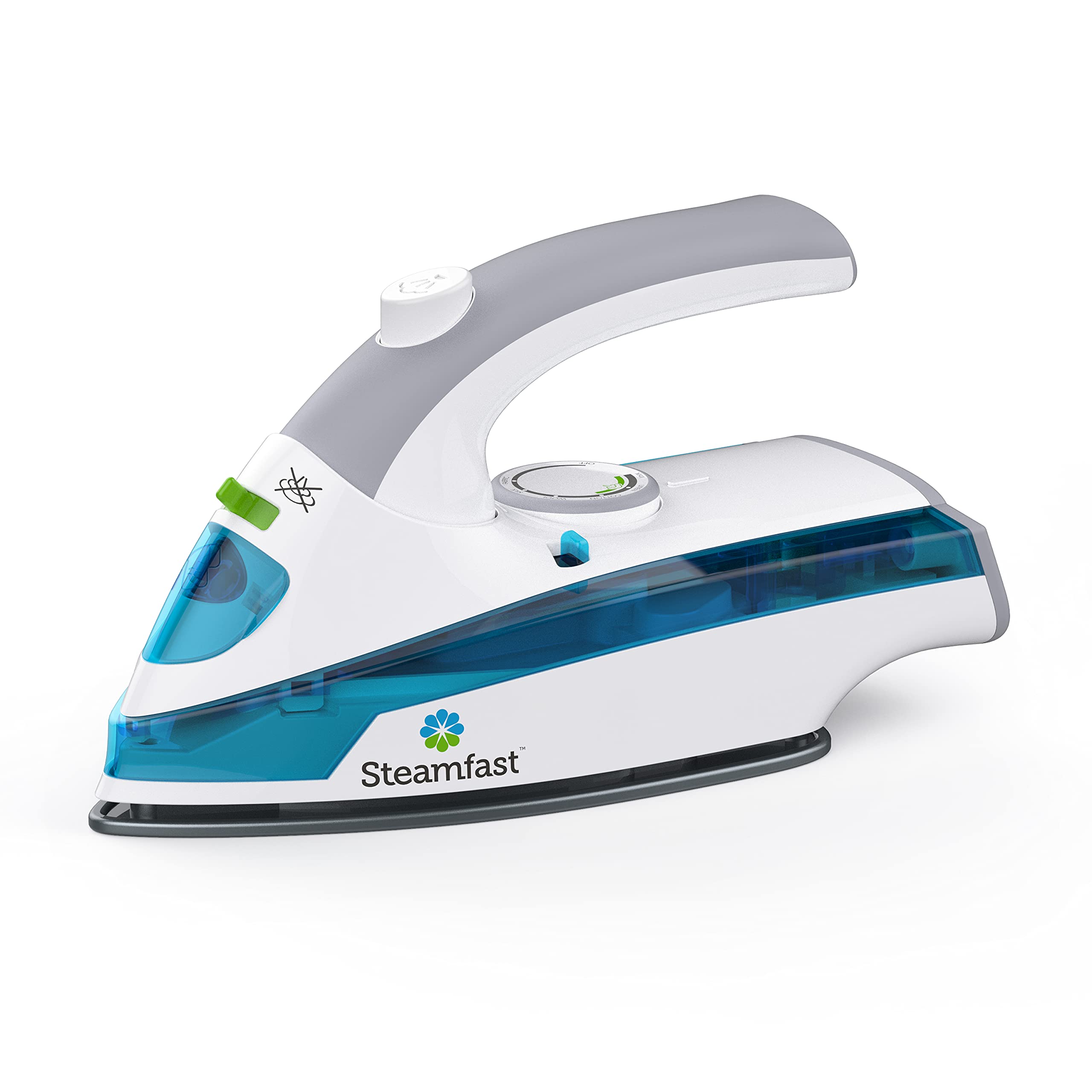 Photo 1 of Steamfast SF-710 Mini Steam Iron, Non-Stick Sole Plate, Foldable Handle, 45 Second Heat Up Time, Cord Storage, Portable, 6-Foot Power Cord, Chemical-Free Steam Power, White