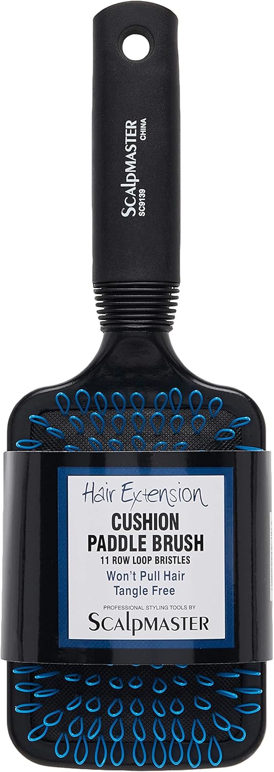 Scalpmaster Hair Extension Cushion Paddle Brush, Black, 10 Inch (Pack of 1) - Image 4