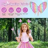 AUYAO 4Pcs Kids Butterfly Wings Costume Set Fancy Dress Up Wings Cape view 4