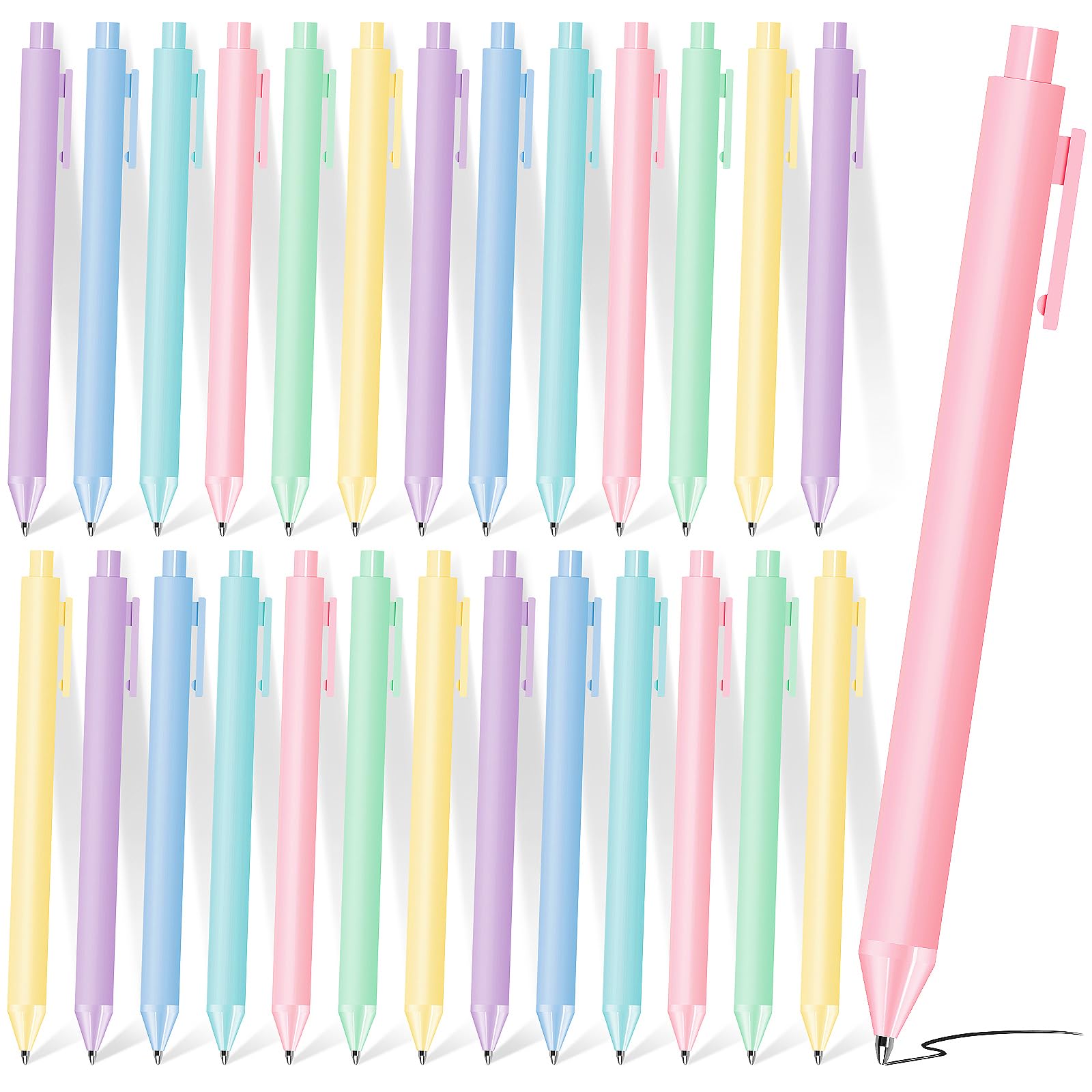 Photo 1 of 120 Pcs Ballpoint Pens Bulk Retractable Comfortable Writing Pens for Baby Shower Cute Back to School Supplies in Medium Point 1.0 mm for Office Teacher Student Bridal (Light Pastel)