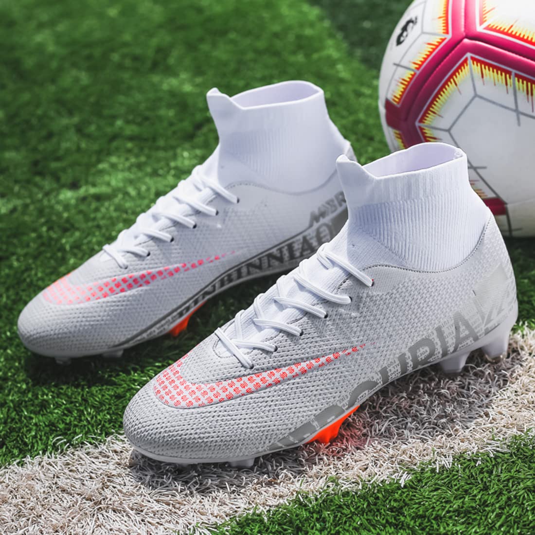 FGCVX Men's Soccer Cleats Athletic Soccer Boots Sneaker Turf Football Shoes Firm Ground