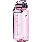 Fanhaw 32 Oz Clear Tritan Water Bottle, BPA-Free & Leak-Proof, Wide Mouth with Anti-dust Chug Lid, Reusable Plastic Bottle for Gym, Travel, School & Office (Cherry Blossom)
