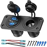 4 Port 12V USB Outlet Marine Switch Panel 12 Volt Plug, Dual PD30W and Dual QC18W USB Ports Car Charger with Switch, Waterpro