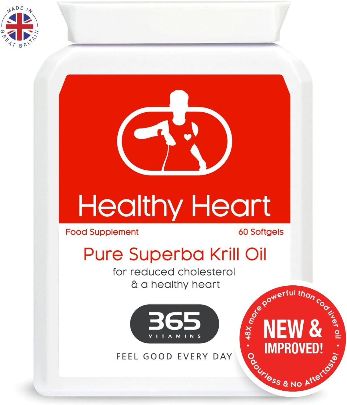 Krill Oil | Scientifically Proven to Support Brain Function, Heart Health & Joint Pain | 48 X More Powerful Than Cod Liver Oil