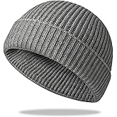 Trawler Beanie Hat - Short Fisherman Beanies in Cold Weather Stretch Skull Cap Retro and Hip-hop Style