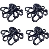 ZILucky Octopus Drawer knobs Nautical Beach Ocean Theme Home Decor Drawer Pulls Handles for Dresser Cupboard Wardrobe Cabinet Kitchen Knobs Pack of 4 (Black)