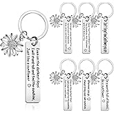 12 Pcs Inspirational Sunflower Keychain Sunflower Gifts for Women Motivational Key Ring Novelty Sunshine Keychains for Teacher Mother Friends BBF Sister Positive Gift Party Favors