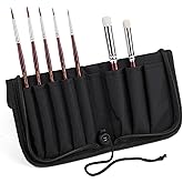 Kolinsky Sable Miniature Paint Brushes - Golden Maple 7pcs Detail Paint Brushes Drybrushes for Acrylic Watercolor, Small Fine