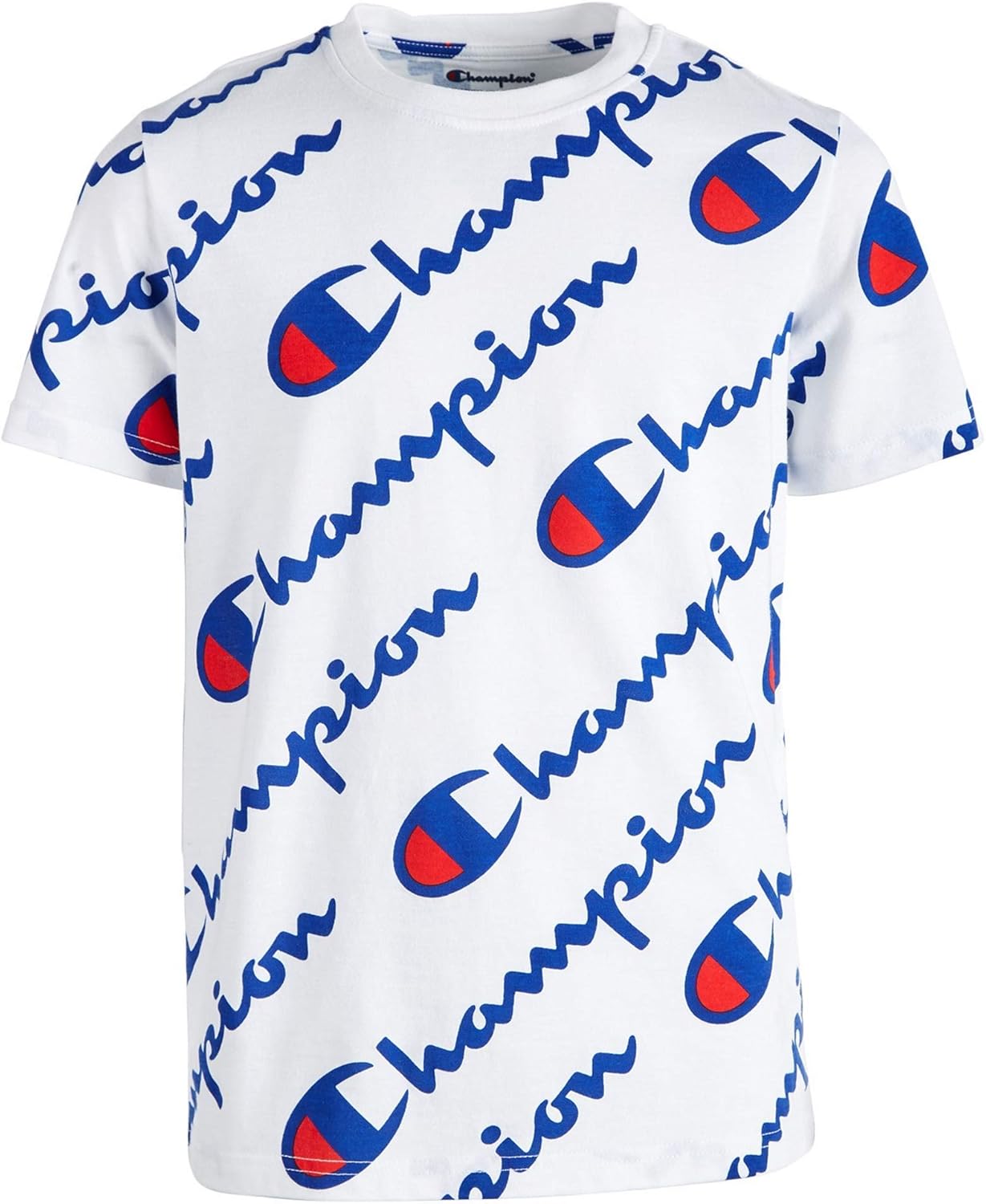 Champion Big Boys LogoPrint TShirt (Medium) White Clothing