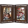Amazon.com - Emfogo 5x7 Picture Frame Rustic Wood Hinged Folding Double ...