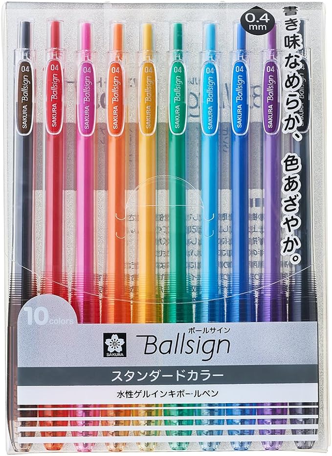 Amazon サクラクレパス ジェルボールペン ボールサインノック04 10色セット Gbr154 10 水性ボールペン 文房具 オフィス用品