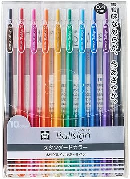 Amazon サクラクレパス ジェルボールペン ボールサインノック04 10色セット Gbr154 10 水性ボールペン 文房具 オフィス用品