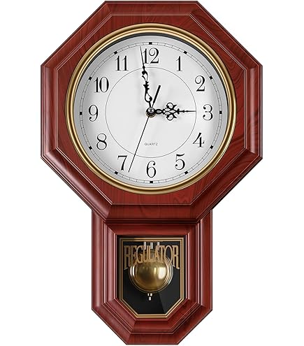 Amazon.com: Classic Antique Mini Pendulum Wall Clock, Wood